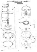 AGITATOR, BASKET AND TUB Diagram and Parts List for LSR7233BZ0  Whirlpool Washer
