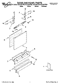 DOOR AND PANEL PARTS Diagram and Parts List for GU2400XTPS6  Whirlpool Dishwasher