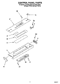 CONTROL PANEL PARTS Diagram and Parts List for YGW395LEGQ4  Whirlpool Range