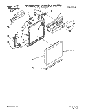 FRAME AND CONSOLE Diagram and Parts List for DU8000XX6  Whirlpool Dishwasher