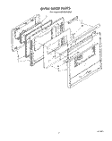 OVEN DOOR Diagram and Parts List for KEMI300SBL1  KitchenAid Microwave Oven Combo