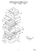 REFRIGERATOR SHELF Diagram and Parts List for GD22DQXFB00  Whirlpool Refrigerator