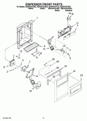 DISPENSER PARTS Diagram and Parts List for GD5RVAXVB02  Whirlpool Refrigerator