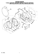 DOOR PARTS, OPTIONAL PARTS (NOT INCLUDED) Diagram and Parts List for WED9400SU0  Whirlpool Dryer