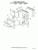 OVEN DOOR PARTS Diagram and Parts List for KEBK101SBL04  KitchenAid Wall Oven