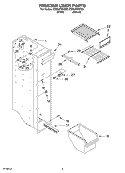 FREEZER LINER PARTS Diagram and Parts List for CS25AFXKQ03  Crosley Refrigerator