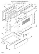 DOOR & DRAWER Diagram and Parts List for KGRT500BAL2  KitchenAid Range