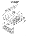 LOWER RACK Diagram and Parts List for KUDS230Y1  KitchenAid Dishwasher