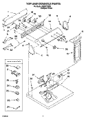 TOP AND CONSOLE PARTS Diagram and Parts List for CEDS774MQ1  Crosley Dryer