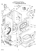 CABINET Diagram and Parts List for LGR7646EQ2  Whirlpool Dryer