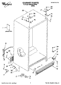 CABINET PARTS Diagram and Parts List for 6GD22DCXHW07  Whirlpool Refrigerator