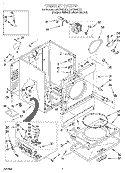 CABINET Diagram and Parts List for LGC7646DZ1  Whirlpool Dryer