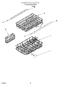 DISHRACK Diagram and Parts List for DU018DWJX0  Whirlpool Dishwasher