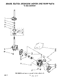 BRAKE, CLUTCH, GEARCASE, MOTOR AND PUMP Diagram and Parts List for LA5400XPW3  Whirlpool Washer