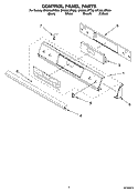 CONTROL PANEL PARTS Diagram and Parts List for GY396LXPS00  Whirlpool Range