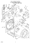 BULKHEAD Diagram and Parts List for LGR8858DQ1  Whirlpool Dryer
