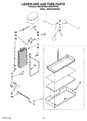 LOWER UNIT AND TUBE PARTS Diagram and Parts List for KSSO48QTB02  KitchenAid Refrigerator