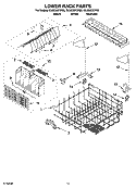 LOWER RACK PARTS, OPTIONAL PARTS (NOT INCLUDED) Diagram and Parts List for GU3200XTPQ5  Whirlpool Dishwasher