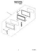 DOOR PARTS Diagram and Parts List for MH1170XSB2  Whirlpool Microwave