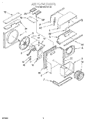AIRFLOW Diagram and Parts List for 8ACE07LD0  Whirlpool Air Conditioner