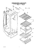 REFRIGERATOR LINER Diagram and Parts List for RS20CKXAW00  Roper Refrigerator
