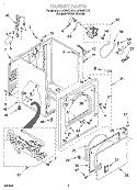CABINET Diagram and Parts List for LGQ8857JT2  Whirlpool Dryer