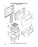 OVEN DOOR AND BROILER Diagram and Parts List for SF0100SRW6  Whirlpool Range