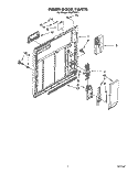 INNER DOOR Diagram and Parts List for WU5750Y1  Roper Dishwasher