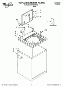 TOP AND CABINET PARTS Diagram and Parts List for 1CWTW5590VQ1  Whirlpool Washer