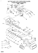 MOTOR AND ICE CONTAINER Diagram and Parts List for 4ED27DQXBN00  Whirlpool Refrigerator