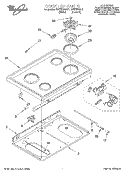 COOKTOP Diagram and Parts List for RF4700XEW1  Whirlpool Range