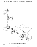 BRAKE, CLUTCH, GEARCASE, MOTOR AND PUMP Diagram and Parts List for LA5380XSW0  Whirlpool Washer