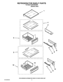 REFRIGERATOR SHELF PARTS Diagram and Parts List for KSSC48QVS03  KitchenAid Refrigerator