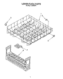 LOWER RACK Diagram and Parts List for KUDP230Y1  KitchenAid Dishwasher