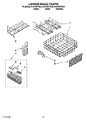 LOWER RACK PARTS Diagram and Parts List for KUDU03STBL3  KitchenAid Dishwasher