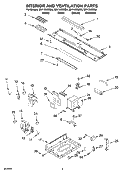 INTERIOR AND VENTILATION PARTS Diagram and Parts List for MH1150XMQ4  Whirlpool Microwave