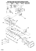 MOTOR AND ICE CONTAINER PARTS Diagram and Parts List for KSRS25CKWH03  KitchenAid Refrigerator