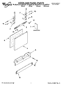 DOOR AND PANEL PARTS Diagram and Parts List for GU1200XTLB1  Whirlpool Dishwasher