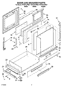 DOOR AND DRAWER PARTS Diagram and Parts List for YGY396LXPQ01  Whirlpool Range