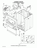 CABINET PARTS Diagram and Parts List for WGD5700XW1  Whirlpool Dryer
