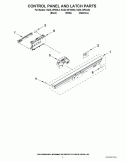 CONTROL PANEL AND LATCH PARTS Diagram and Parts List for KUDL15FXWH3  KitchenAid Dishwasher