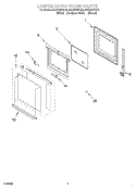 LOWER OVEN DOOR Diagram and Parts List for RBD275PDB9  Whirlpool Wall Oven