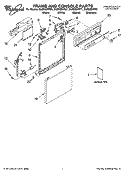 FRAME AND CONSOLE PARTS Diagram and Parts List for DU850SWPQ1  Whirlpool Dishwasher