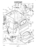 CABINET Diagram and Parts List for LG7801XPW0  Whirlpool Dryer