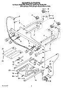 MANIFOLD PARTS Diagram and Parts List for SF265LXTB0  Whirlpool Range