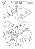 COOKTOP AND MANIFOLD, LITERATURE Diagram and Parts List for SF3010EEW3  Whirlpool Range