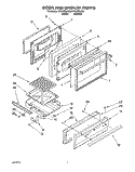 DOOR AND BROILER Diagram and Parts List for SF314PEAW2  Whirlpool Range