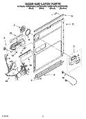 DOOR AND LATCH PARTS Diagram and Parts List for KUDS01ILWH0  KitchenAid Dishwasher