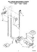 FILL, DRAIN AND OVERFILL PARTS Diagram and Parts List for KUDT03STSS3  KitchenAid Dishwasher