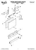 DOOR AND PANEL PARTS Diagram and Parts List for GU1108XTLQ0  Whirlpool Dishwasher
